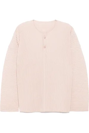 Issey Miyake Langærmet T-shirt med plisseringer