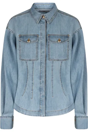 Elisabetta Franchi Denimskjorte med peplumkant