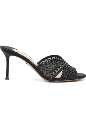 Aquazzura 75 mm Crystal Lover mules