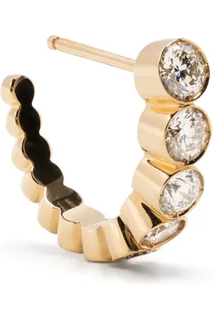 SOPHIE BILLE BRAHE Huggie hoop-øreringe i 18 karat guld med diamant