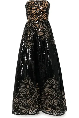 Elie saab Lang kjole med broderi