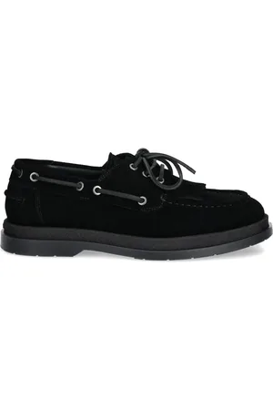 HUGO BOSS Loafers i ruskind med frynsedetalje