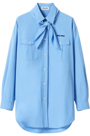Miu Miu Poplin-skjorte med tørklædedetalje