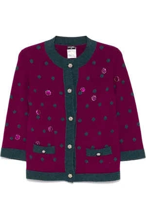 CHANEL Polkaprikket cardigan fra 2008