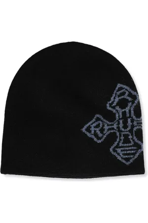 Rhude Strikket hue med kors-logo
