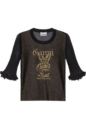 Ganni T-shirt med jacquard-logo