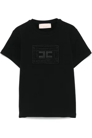 Elisabetta Franchi T-shirt med monogram-mærke