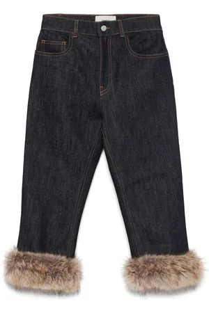 COPERNI Jeans med imiteret pelskant