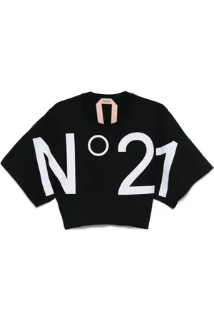 Nº21 Cropped T-shirt med logotryk