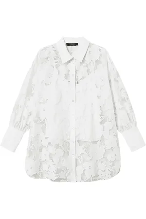 Twin-Set Skjorte i organza med fil-coupé-effekt