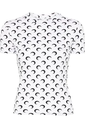 Marine Serre T-shirt med halvmånetryk