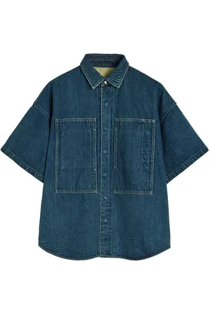 Jil Sander Denimskjorte med skjult knaplukning
