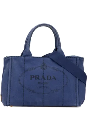 Prada Lille Canapa satchel-taske med logo fra 2013-2024