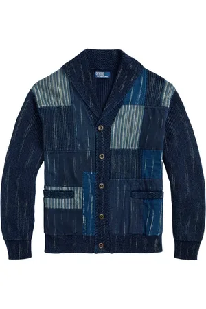 Ralph Lauren Langærmet cardigan i denim med mærke
