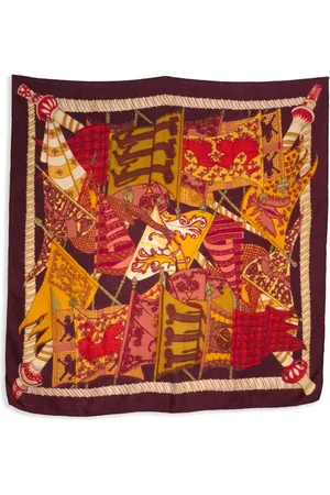 Hermès Etendards Et Bannières By Annie Faivre tørklæde fra 1990