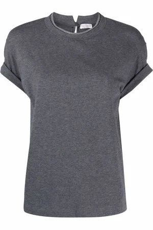 Brunello Cucinelli Monili T-shirt med kædedetalje og korte ærmer
