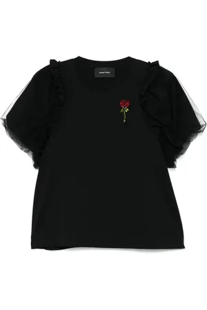 Simone Rocha T-shirt med blomsterudsmykning