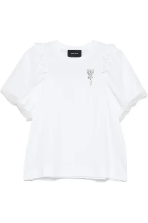 Simone Rocha T-shirt med blomsterudsmykning