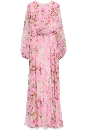NISSA Silkekjole med blomsterbroderi