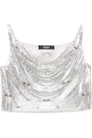 VERSACE Tanktop i aluminium og mesh