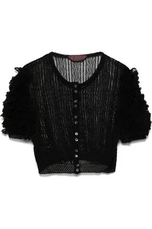 John Galliano Cropped top med flæseærmer fra 1990
