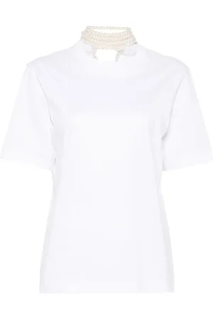 Carven T-shirt med imiteret perleudsmykning