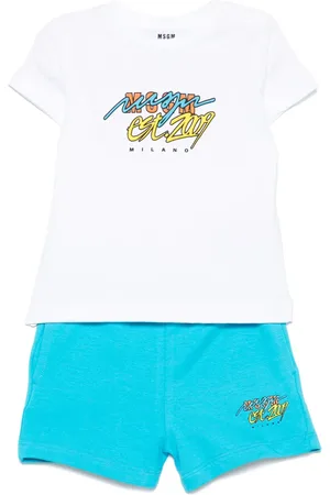 Msgm T-shirt og shortssæt i bomuld