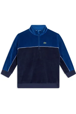 Lacoste Sweatshirt i velour med colourblocking