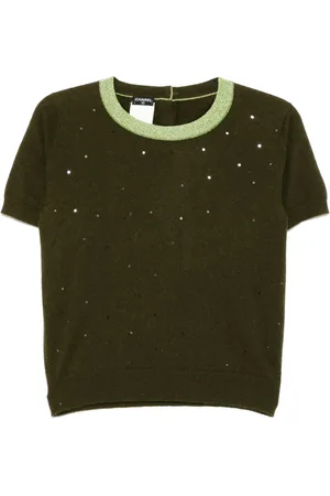 CHANEL Kortærmet strikket sweater-top fra 1996