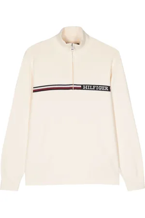 Tommy Hilfiger Trøje med halv lynlås og logotryk