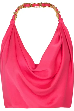 Balmain Top i silke-crepe med kæderem
