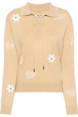 MAX & MOI Pinta trøje med blomstret broderi