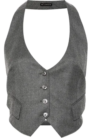 Tom Ford Vest i flannel med åben ryg