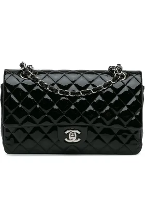 CHANEL Mellemstor lakeret Double Flap skuldertaske fra 2013-2014