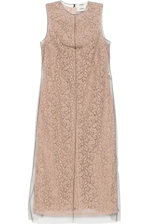 Fendi Midi-kjole med blondeblomster