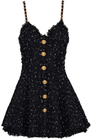 Balmain Polkaprikket kjole i tweed