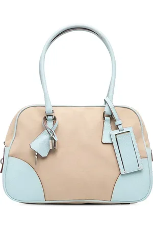 Prada Canapa Bauletto håndtaske i lærred fra 2010-2024