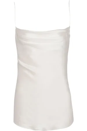 Balmain Draperet top i satin
