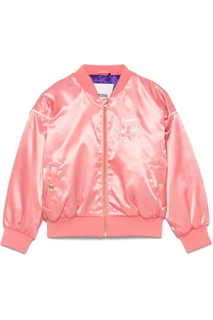 Mini Rodini Bomberjakke i satin med broderet note
