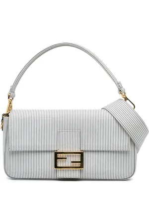 Fendi Stribet Baguette satchel-taske i jersey fra 2010-2024