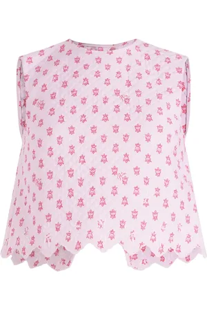 Patou Quiltet croptop med blomstret tryk