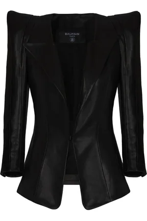 Balmain Faconsyet jakke i lammeskind