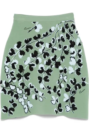 Lanvin Mellemlang blomstret nederdel i jacquard