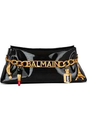 Balmain Stribet 1945 Soft clutch i læder