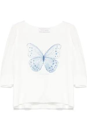 MONNALISA T-shirt med sommerfugletryk