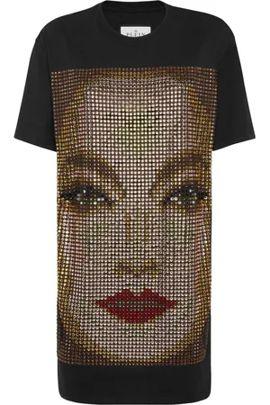 Philipp Plein Jersey-kjole med rhinstensudsmykning