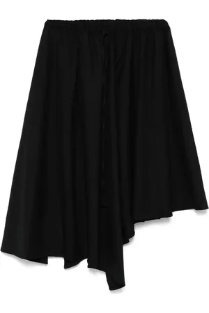 YOHJI YAMAMOTO Kort bred nederdel med samledetalje