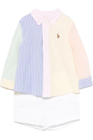 Ralph Lauren Stribet shorts og skjortesæt