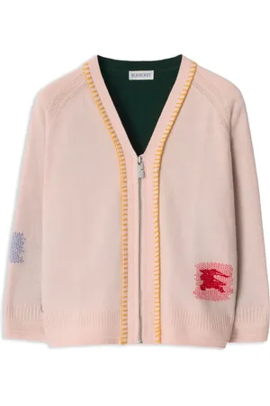 Burberry Cardigan i kashmir med colourblocking