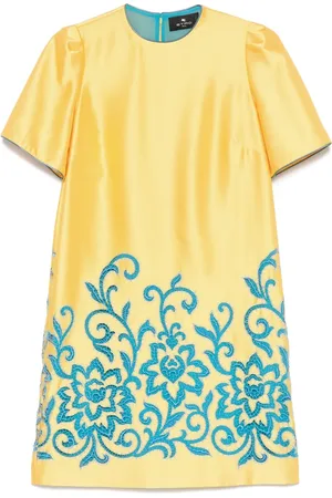 Etro Kjole med paisley-broderi og bælte